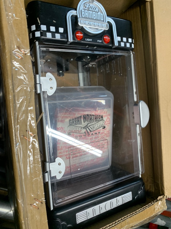 Photo 1 of ***DAMAGED - PLEXIGLASS CRACKED - UNABLE TO TEST - SEE PICTURES***
Great Northern Popcorn 83-DT5620 Northern Company GNP BlackGNP Little Bambino 2-1/2 Ounce Retro Style Popcorn Popper Machine, 2.5 Ounce, Black