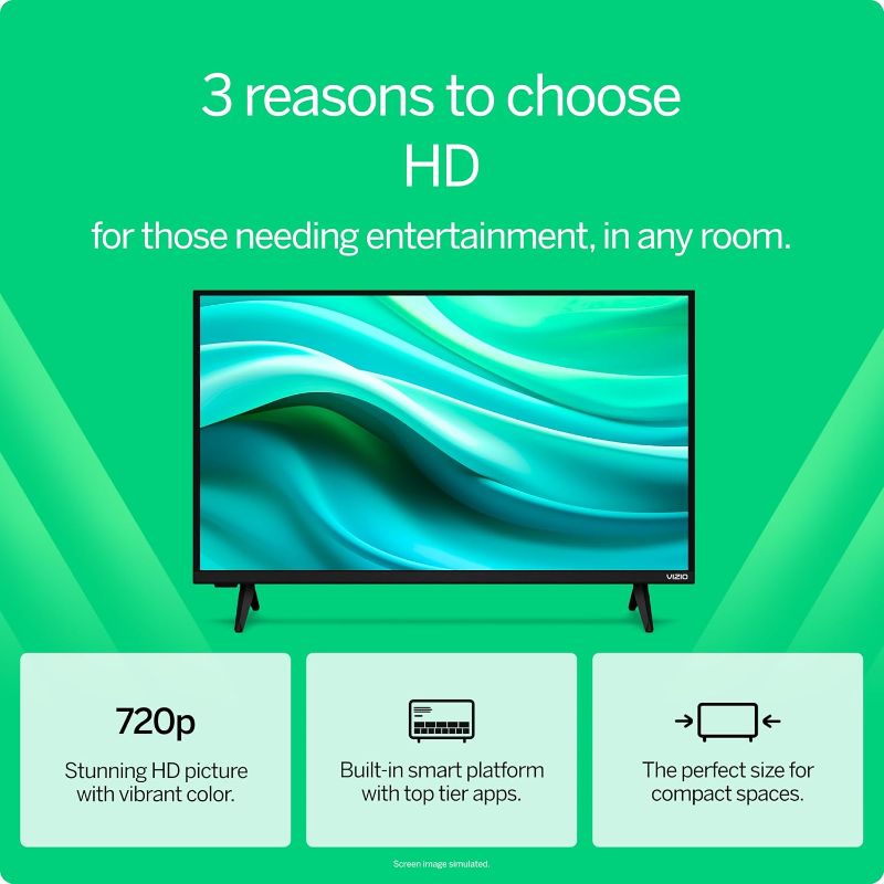 Photo 1 of (MINOR DAMAGE) (MISSING REMOTE) VIZIO 24-inch TV