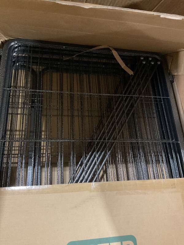 Photo 1 of (Used)(minor damage) FXW Garden Fence with Door, 40in(H) x 18ft(L) 8 Panels Dog Fence Outdoor for The Yard - Heavy Duty Metal Fencing Tall