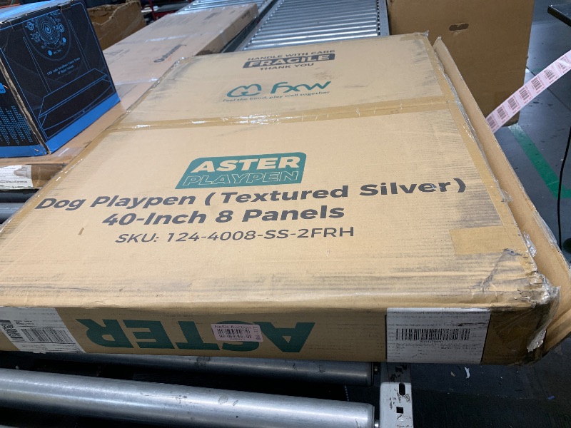 Photo 1 of (Used)(minor damage) FXW Garden Fence with Door, 40in(H) x 18ft(L) 8 Panels Dog Fence Outdoor for The Yard - Heavy Duty Metal Fencing Tall