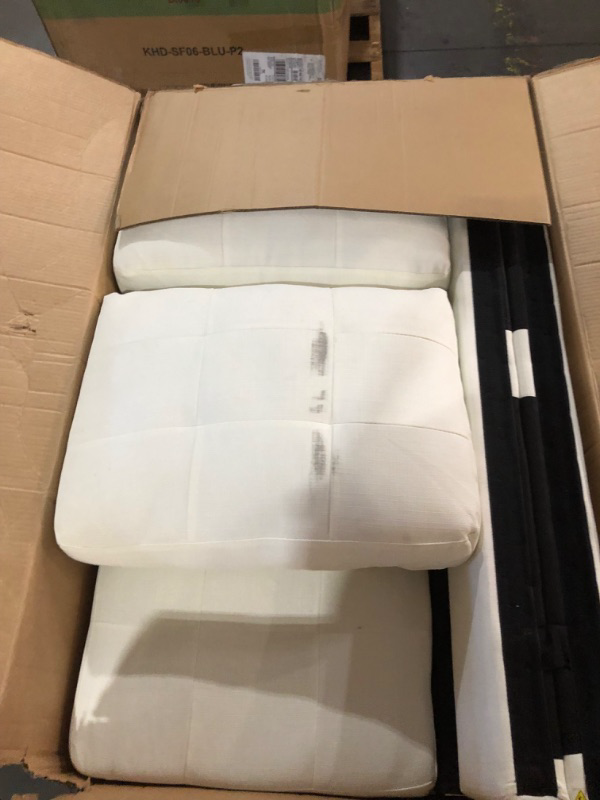 Photo 1 of **TRUCK OR TRAILER PICKUP ONLY**(PARTIAL SET)
VECELO Convertible Sectional Sofa, Modern Linen Fabric L-Shaped Couch with Reversible Chaise for Living Room/Apartment/Office, White
