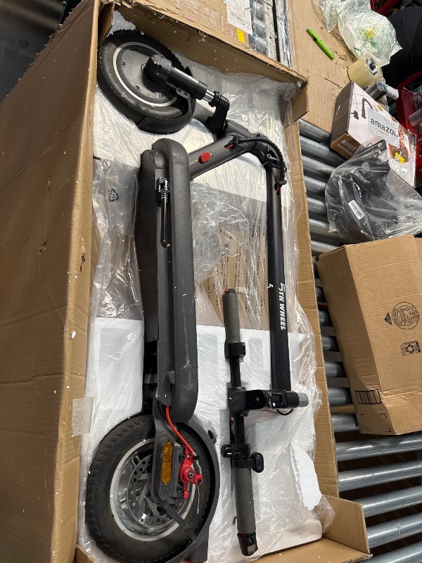 Photo 1 of (PARTS) (NON-FUNCTIONAL) 5TH Wheel V40 PRO Electric Scooters, 48V 800W Peak Motor & 20 MPH, 24.9 Miles Range, 10" Solid Tires, Front-N-Rear Suspension and Ambient Light, Folding Sport Scooters with Dual Brake System and APP