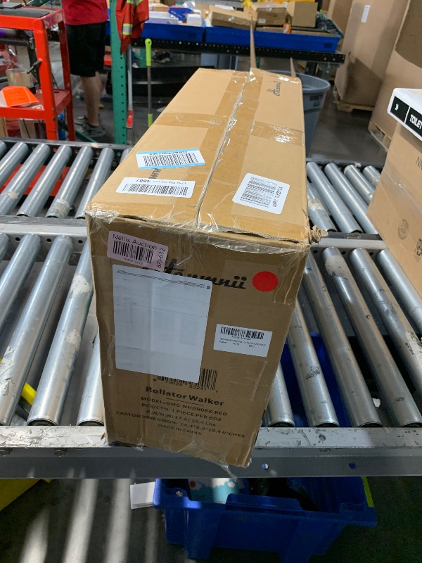 Photo 1 of **Parts Only** Henmnii Rollator Walker for Seniors, Lightweight Foldable All Terrain Rolling Walker with seat, Aluminum Walkers with 8 inch Rubber Wheels, Handles and Backrest for Seniors and Adult