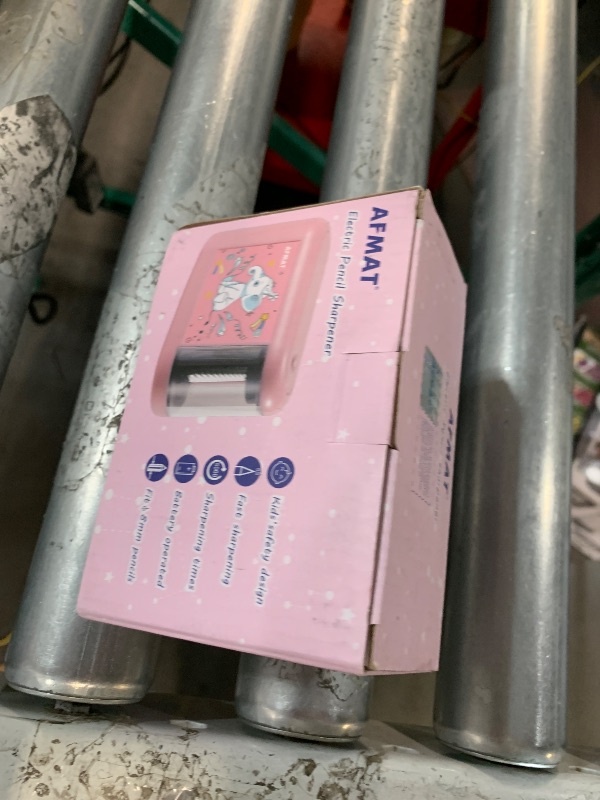 Photo 1 of AFMAT Battery Operated Electric Pencil Sharpener for Kids, Small Electric Pencil Sharpener, Cordless Pencil Sharpener for Colored Pencils and No. 2 Pencils, Cute Elephant Design, Pink