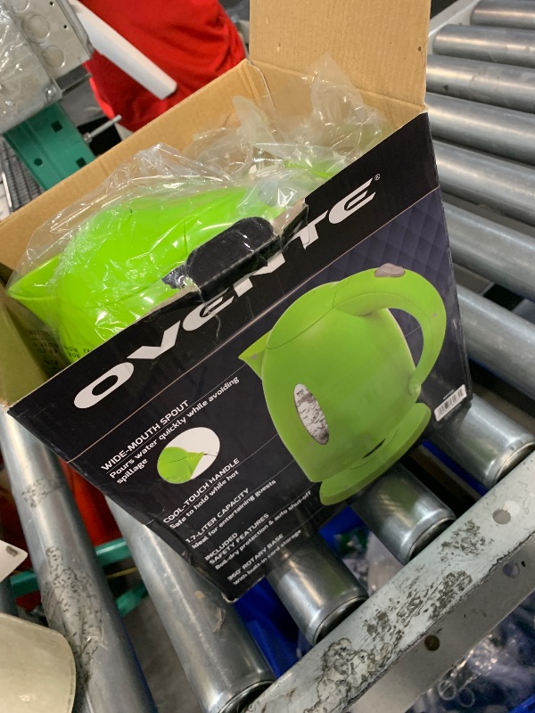 Photo 1 of OVENTE Electric Kettle, 1.7L Fast Boiling Water Heater for Coffee or Tea, BPA Free with Water Level Gauge, Auto Shut-Off, Boil-Dry Protection, Indicator Light and Removable Filter, Green KP72G