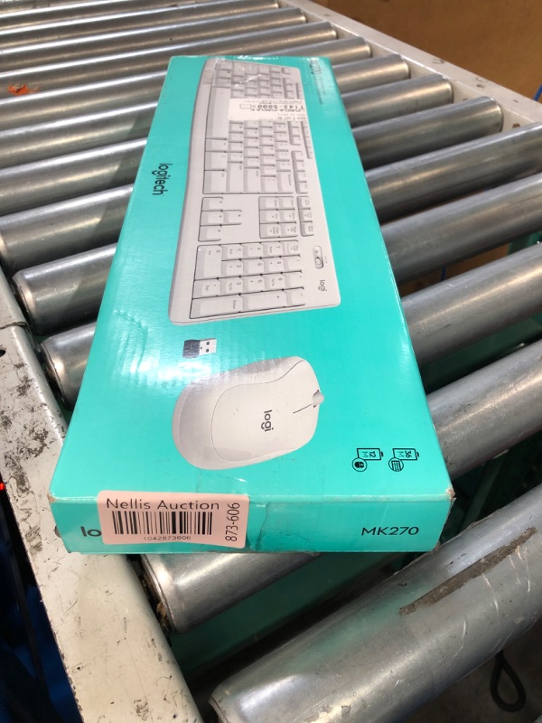 Photo 1 of Logitech MK270 Wireless Keyboard and Mouse Combo for Windows, 2.4 GHz, 8 Multimedia Keys, PC, Laptop, Wireless Keyboard Compact Mouse Combo - White