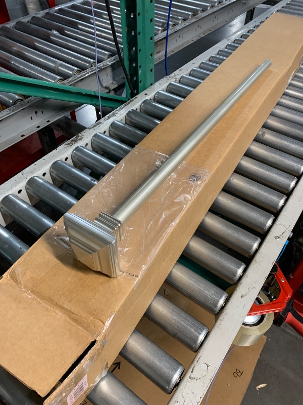 Photo 1 of (Used) KAMANINA 1 Inch Curtain Rod 32 to 58 Inches (2.6-4.8ft), Antique Silver Curtain Rods for Windows, Single Drapery Rods with Square Finials