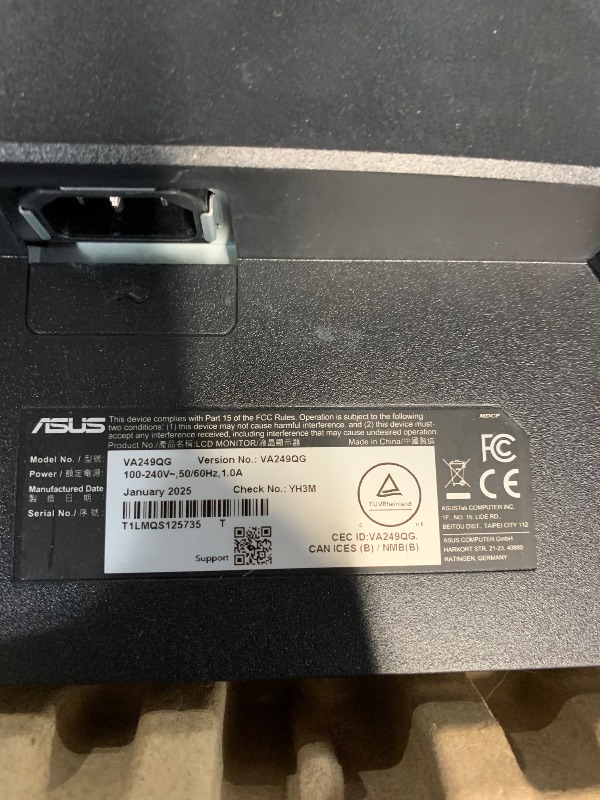 Photo 1 of *** screen flickers ***ASUS 24” 1080P Eye Care Monitor (VA249QG) - IPS, Full HD, 99% sRGB, Frameless, 120Hz, Adaptive-Sync, 1ms, Speakers, HDMI, DisplayPort, VGA, Low Blue Light, Flicker Free, Wall Mountable, 3 yr Warranty