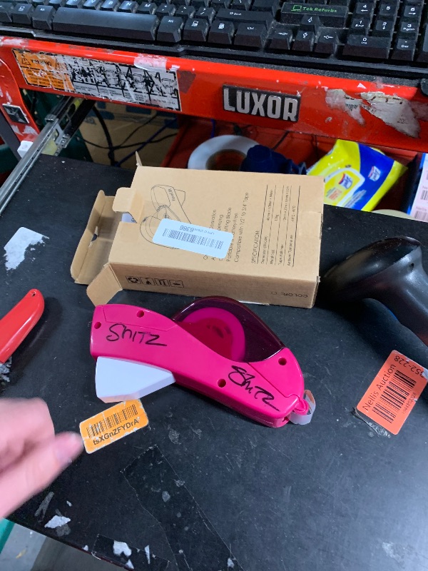 Photo 1 of *GRAFFITIED SEE PHOTOS** FavoGift Handheld Packaging Tape Dispenser Gun with Auto Cutter - One-Handed, Safe & Convenient, Fits 1/2''-3/4'' Tape, Includes Kissdeer® Roll, Pink