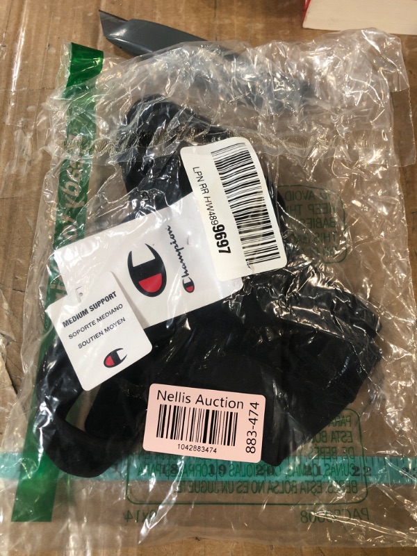 Photo 1 of Champion Women's Sports Bra, High-Impact Compression, Moisture Wicking, Black, Medium