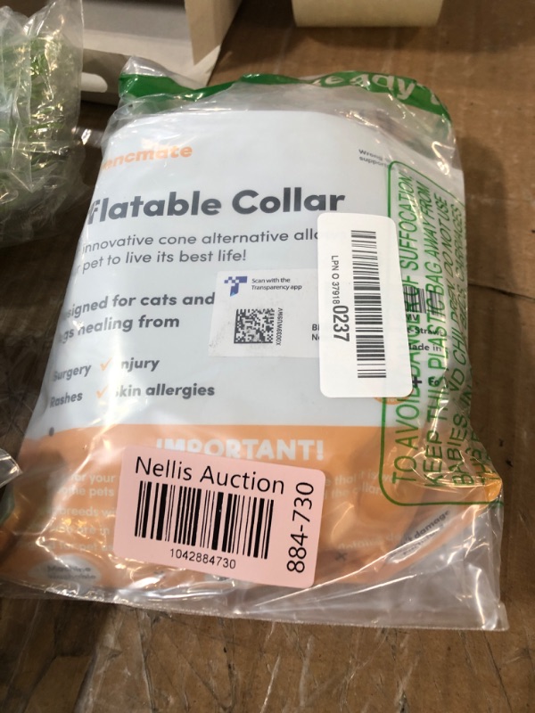 Photo 1 of BENCMATE Protective Inflatable Collar for Dogs and Cats - Soft Pet Recovery Collar Does Not Block Vision (Medium, Donut-Strawberry)