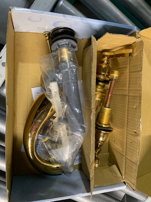 Photo 1 of ***(MISSING PARTS/ SEE NOTES)***
Kingston Brass KB982FL Royale Widespread Lavatory Faucet with Brass Pop-Up, Polished Brass,8-Inch Adjustable Center