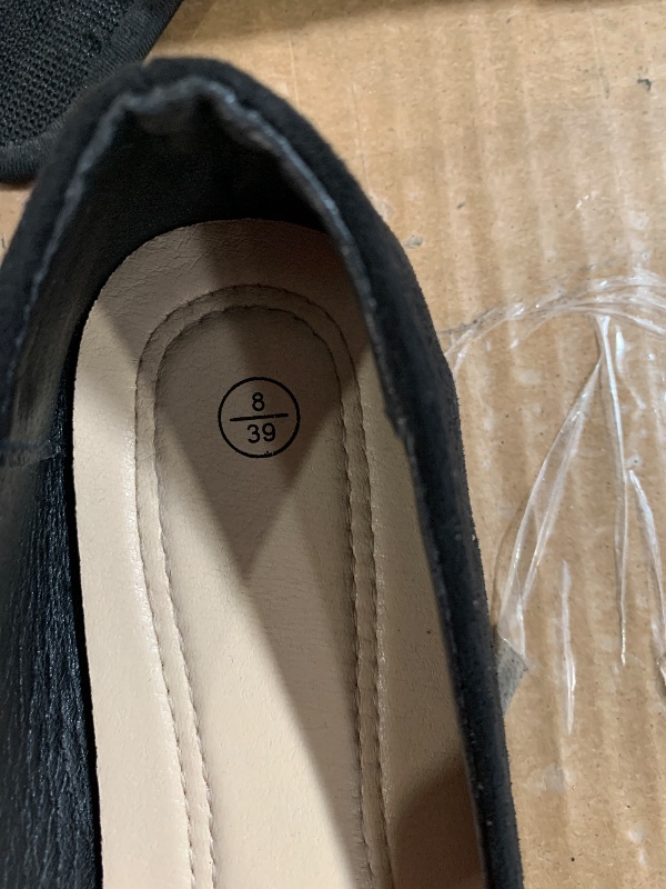 Photo 1 of (Black.us8) (USED/FAIR) Shupua Flats for Women Round Toe Flat Shoes Dressy Black Ballet Flats Comfortable Womens Dress Shoes Ballerina Flats for Work(Black.us8)