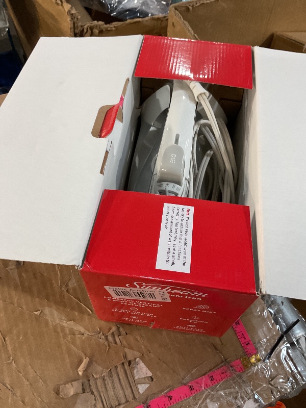Photo 1 of ***(PARTS ONLY/ NON FUNCTIONAL)***
Sunbeam Turbo Steam Iron, 1700 Watt, Nonstick Ceramic Soleplate, Horizontal or Vertical Shot of Steam, Quick Heating, 3-Way Auto-Off, White and Chrome,9.3"L x 3.7"W