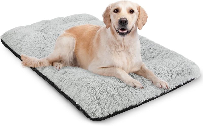 Photo 1 of (USED/FAIR) (23 x 18) (SMALL) 
JOEJOY Ultra Soft Calming Dog Bed, Washable Anti-Slip Kennel Mat Small Dogs", Grey
