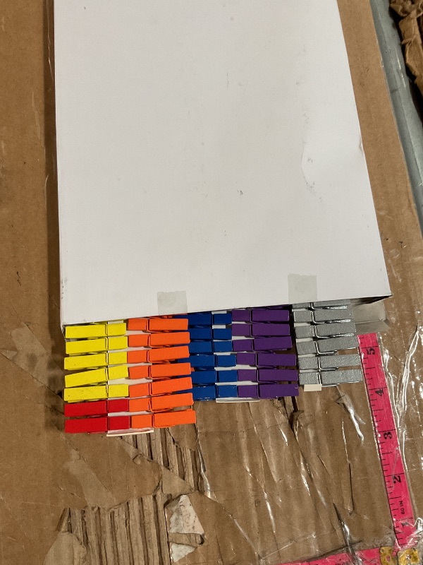 Photo 1 of (Pack of 128) Mini Wooden Colored clothespins,16 coloers Each 8pcs