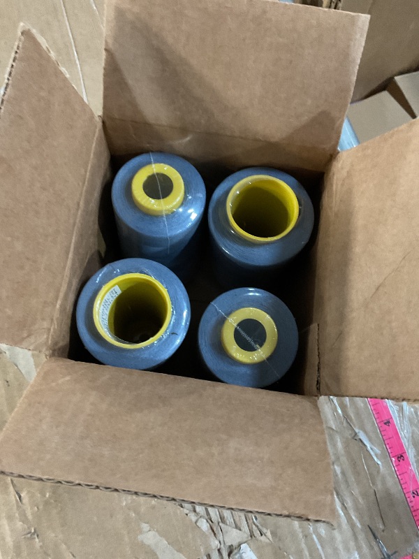 Photo 1 of AK Trading 4-Pack Ozone Blue All Purpose Sewing Thread Cones (6000 Yards Each) of High Tensile Polyester Thread Spools for Sewing, Quilting, Serger Machines, Overlock, Merrow & Hand Embroide