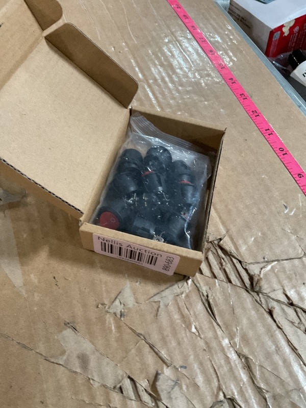 Photo 1 of DIYables ON/Off Rocker Switch for Arduino, ESP32, ESP8266, Raspberry Pi, Round Shape, Black and Red, 10 Pieces