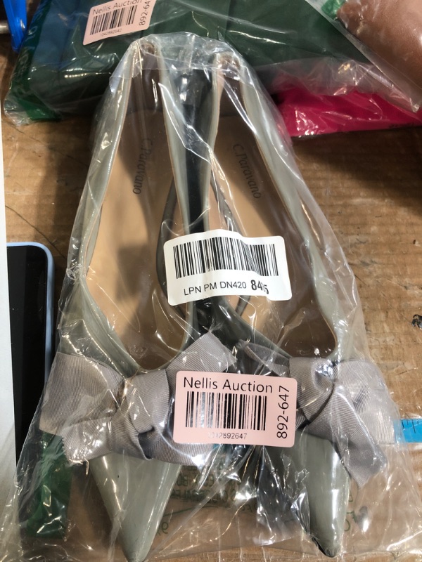 Photo 1 of (8.5) (BAGGED) (USED/FAIR)  C.Paravano Women's Flats I Ballet Flats for Women I Patent Leather Flats I Pointed Toe Flats I Slip on Ballet Flats I Flat Shoes for Women?Light Green,Size 8.5