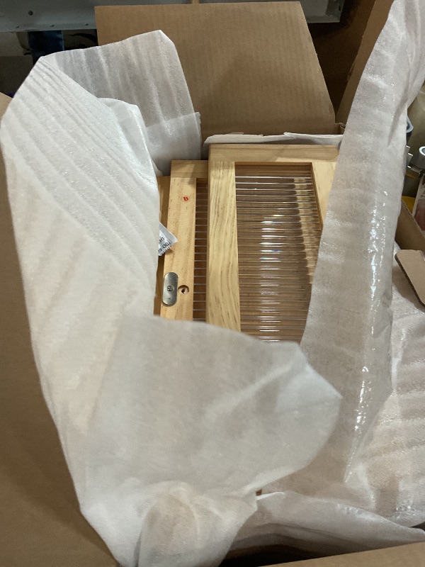 Photo 1 of Alpeir Double Layer Large Bread Box for Kitchen Counter, Wooden Corner Bread Storage Container with Acrylic Window, Original