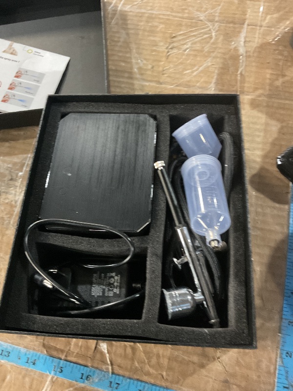 Photo 1 of Airbrush Kit with Compressor - High-Pressure Portable Air Brush with 0.2/0.3/0.5mm Nozzle, Non-Clogging Spray Gun with Cleaning Brush for Painting Model Barber Cake