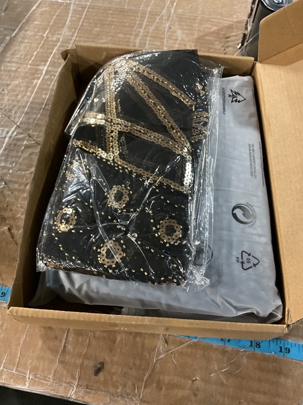 Photo 1 of **PARTIAL SET DRESS ONLY MISSING ACCESSORIES** Verceco Flapper Dresses 1920s Fringed Dresses for Women Halloween Costume Flapper Dress Shawl Wrap 20s Accessories Costumes (Black Large)