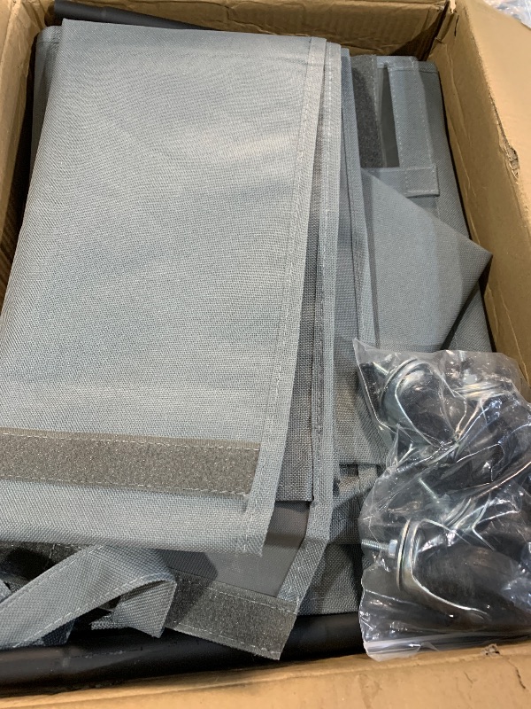 Photo 1 of (missing pieces) Chrislley Double Laundry Hamper with Wheels,200L Rolling Laundry Basket 2 Section with Lid,Steel Frame Laundry Cart 