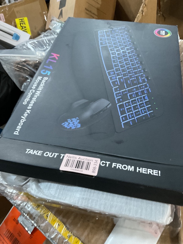 Photo 1 of SABLUTE Ergonomic Wireless Keyboard and Mouse Combo - Wave Keyboard with Soft Leather Wrist Rest, Resistant Keys, RGB Backlit Rechargeable Set for PC/Mac/Chromebook (Black)