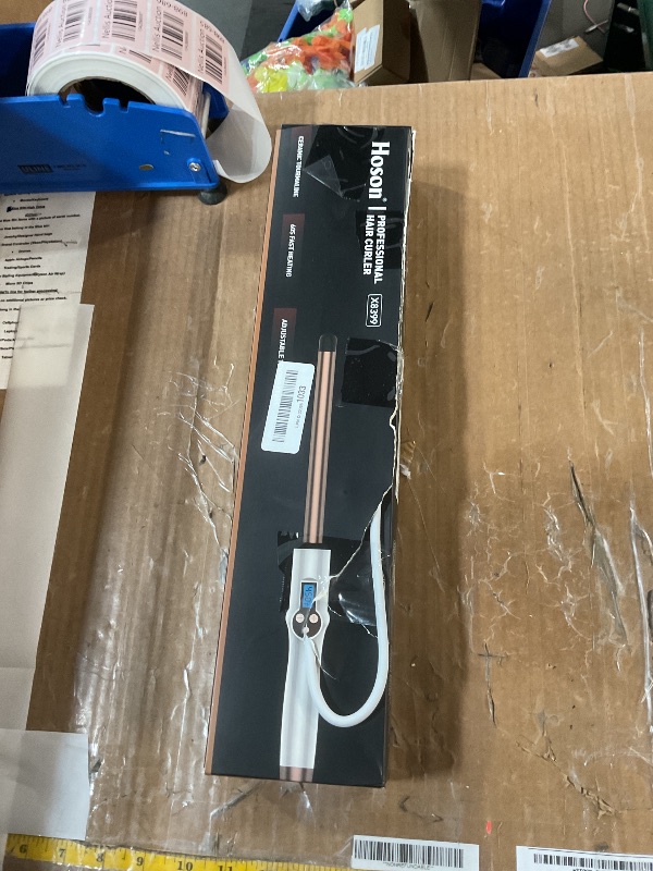 Photo 1 of 3/4 Inch Extra Long Barrel Curling Wand, Ceramic Tourmaline Curling Wand Professional Dual Voltage with Adjustable Temperature