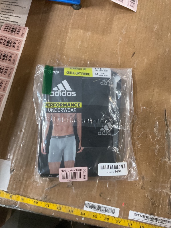 Photo 1 of adidas 3-Pack Brief, Boxer Briefs-3-Pack Long Men's Underwear Pack, Black/Light Onix Grey/Performance, Medium