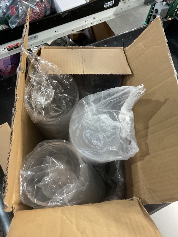 Photo 1 of 100 Pack 32 oz Clear Plastic Cups with Strawless-Sip-Lids, Disposable Cups Plastic Iced Coffee Cups, To Go Cups with Sip Through Lids for Smoothie, Milkshake, Cold Drinks for Party, Wedding, Event