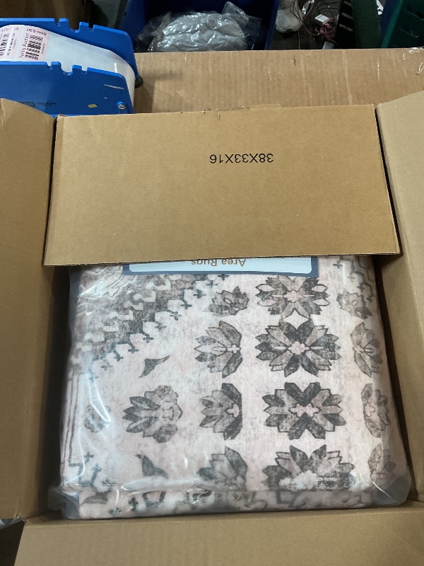 Photo 1 of CAPALOCA 5x7 Area Rug Bohemian Rugs with Print Trellis Pattern Stain Resistant Washable Carpet for Living Room and Bedroom Camel/Brown/Beige