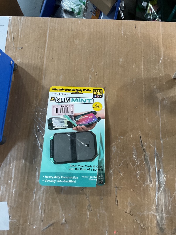 Photo 1 of Slim Mint Ultra-Thin RFID-Blocking Wallet, AS-SEEN-ON-TV, ID Theft Protection, Easy to Carry, Reach Cards & Cash with a Touch of a Button, Aluminum Outer Shell, Crush-Resistant