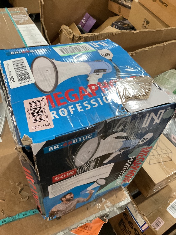 Photo 1 of (MISSING BATTERY AND CHARGER) (UNTESTED) MGROLX 50 Watt Professional Bluetooth Megaphone Bullhorn Speaker with Rechargeable Battery & Portable Strap - Siren and Recording - USB/SD/AUX Input - for Police, Cheerleading, Outdoor