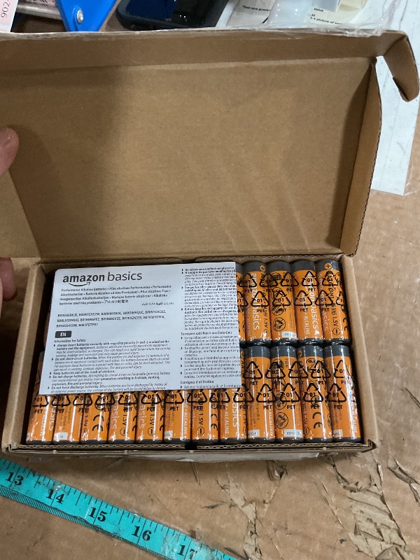 Photo 1 of Amazon Basics 48-Pack AA Alkaline High-Performance Batteries, 1.5 Volt, 10-Year Shelf Life