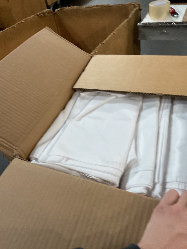 Photo 1 of 10 Pack White Tablecloths for 8ft Rectangle Tables 60 x 126 Inch - Polyester Table Cover Stain and Wrinkle Resistant Washable Fabric Table Clothes for Wedding Party Banquet Reception Restaurant