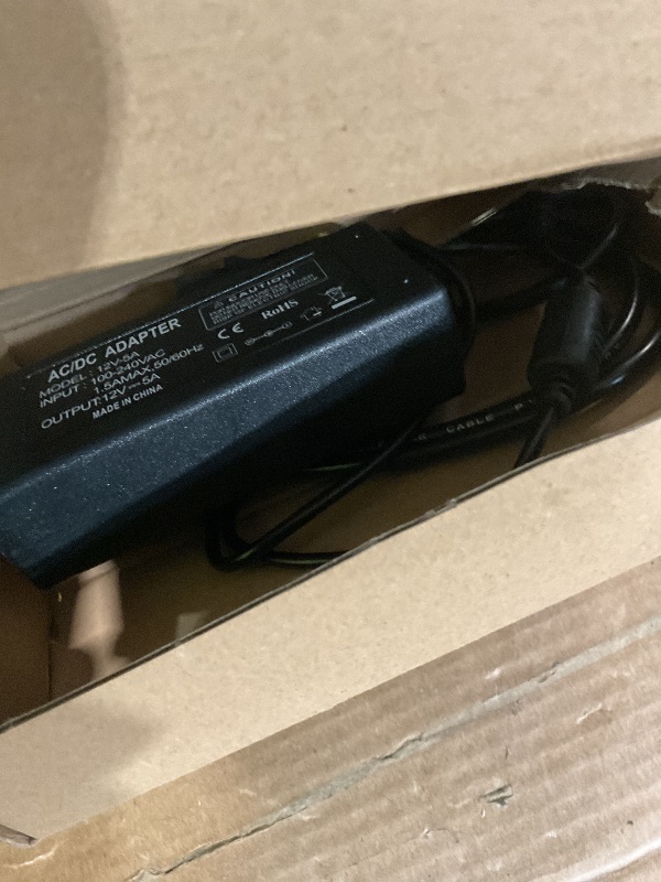 Photo 1 of 12V 5A Power Supply Adapter, AC100-240V to DC12V Converter Transformer with 5.5x2.5mm DC Output Jack for LED Strip Light,Wireless Router,ADSL Cats,Security Cameras