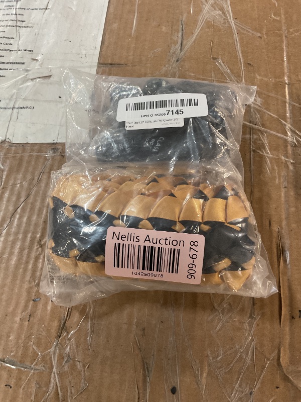 Photo 1 of (BAGGED) 2 Pieces Class 0f 2025 Kukui Nuts Lei Necklace Graduation Ribbon Double Braided Necklace Ribbon Bow Closure Class of 2025 Grad Gifts for High School College Graduation Party Accessories (Gold)