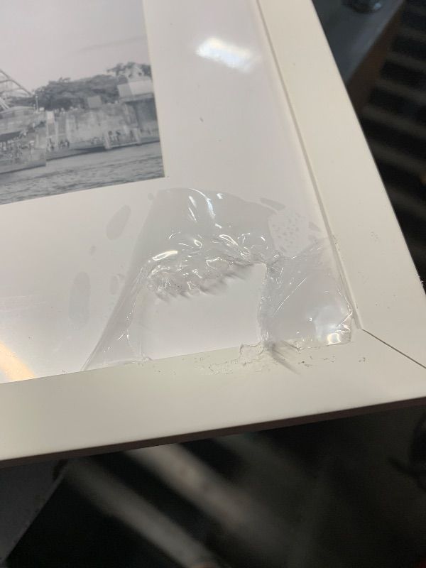 Photo 1 of ***DAMAGED - SEE NOTES/PICTURES***upsimples 11x14 Picture Frame, Display Pictures 8x10 with Mat or 11x14 Without Mat, Wall Hanging Photo Frame, White, 1 Pack