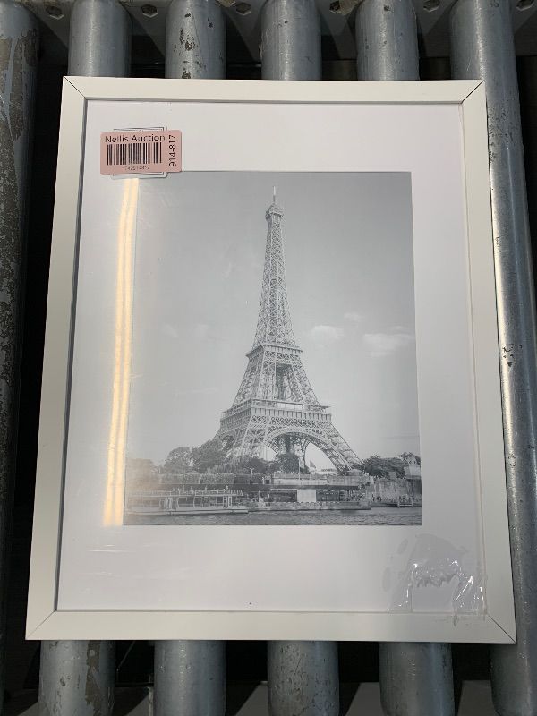 Photo 1 of ***DAMAGED - SEE NOTES/PICTURES***upsimples 11x14 Picture Frame, Display Pictures 8x10 with Mat or 11x14 Without Mat, Wall Hanging Photo Frame, White, 1 Pack