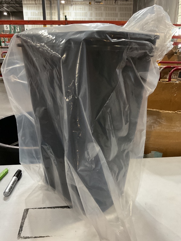 Photo 1 of (SET OF TWO) Rubbermaid Commercial Wastebasket Trash Container, 41QT/10.25 GAL, Plastic, Black, Stackable Trash Can for Bedroom/Bathroom/Office, Fits Under Desk/Sink/Cabinet