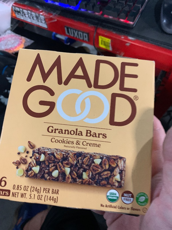 Photo 1 of ***(EXP: 02-10-2026)NONREFUNDABLE***MadeGood Cookies & Crème Granola Bars, 6 Healthy Snack Bars, 0.85oz Each