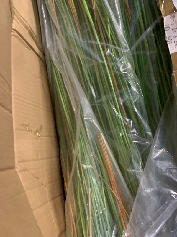 Photo 1 of (used)(minor damage)(see all images) Jexine 3 Pcs 4 ft Tall Artificial Grass Plant Potted Artificial Greenery Floor Plants Faux Pampas Grass Tall in Pot 