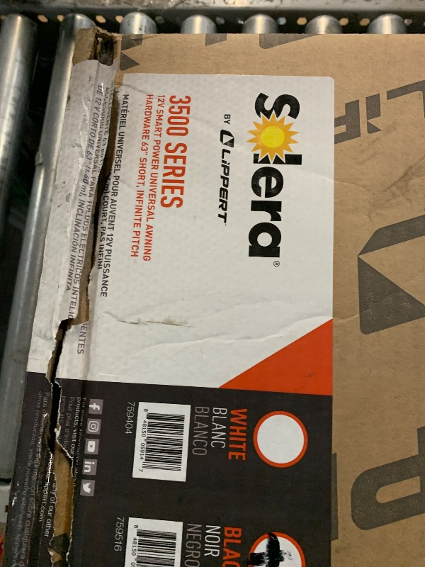 Photo 1 of ***FACTORY SEALED, OPENED FOR INSPECTION***Solera 12V Smart Arm 63" Awning Hardware Kit for 5th Wheels, RVs, Travel Trailers, Power Extend and Retract, Safety Lock Button, Weatherproof - 759516