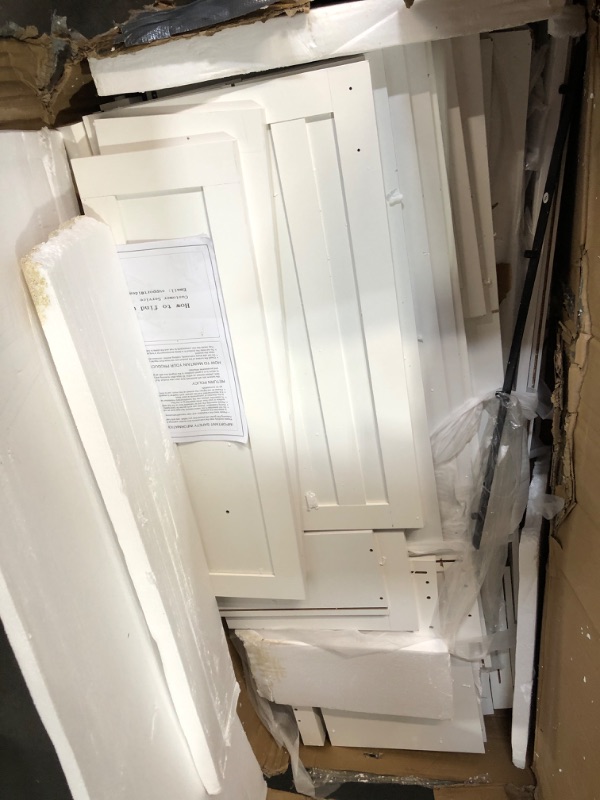 Photo 1 of ***DAMAGED - INCOMPLETE - MISSING HARDWARE AND OTHER PARTS***
IDEALHOUSE Farmhouse 5 Drawer Dresser for Bedroom, 48" Tall Wood Dresser Chest of Drawer with Sliding Barn Door, Adjustable Shelf, Storage Organizer for Bedroom, Hallway, Living Room, Kitchen, 