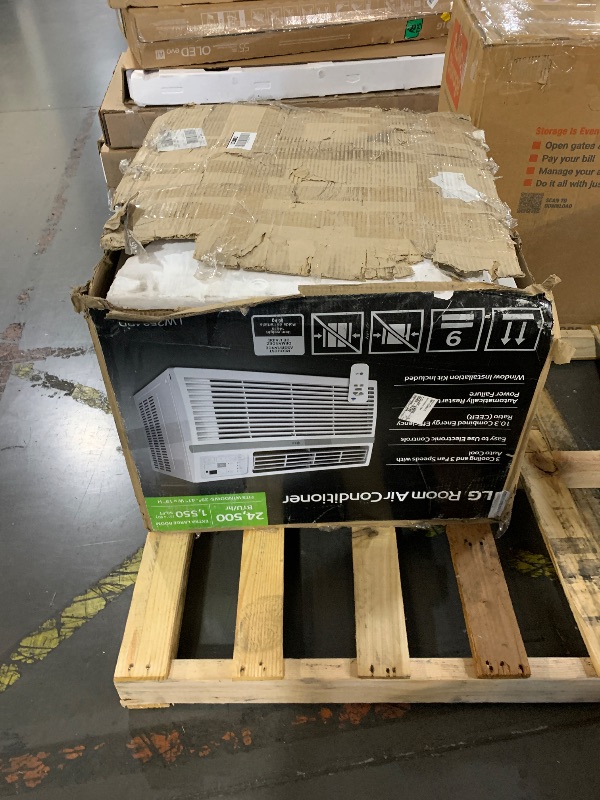 Photo 1 of LG LW2524RD 24,500 Window Air Conditioner, 230V, 1,560 Sq.Ft. (39' x 40' Room Size), Quiet Operation, Electronic Control with Remote, 3 Cooling & Fan Speeds, Auto Restart, 24500 BTU, White