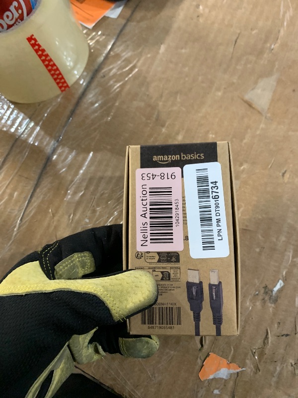 Photo 1 of Amazon Basics USB-A to USB-B 2.0 Cable for Printer or External Hard Drive, Computer Compatible, Gold-Plated Connectors, Black, 6 Foot