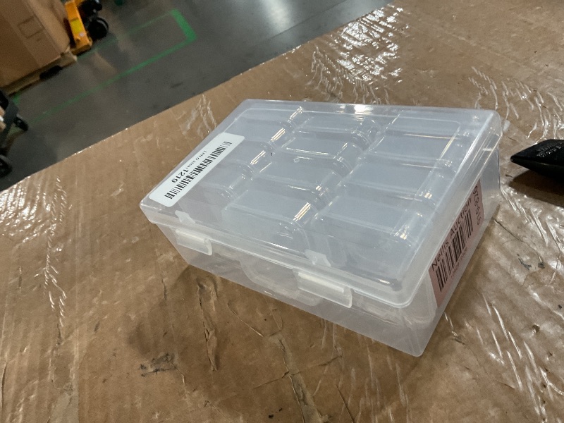 Photo 1 of 12 Pieces Small Clear Plastic Beads Storage Container and Organizer Transparent Boxes with Hinged Lid for Storage of Small Items, Jewelry, Diamonds, DIY Art Craft Accessory (2.12 x 2.12 x 0.79 inch)