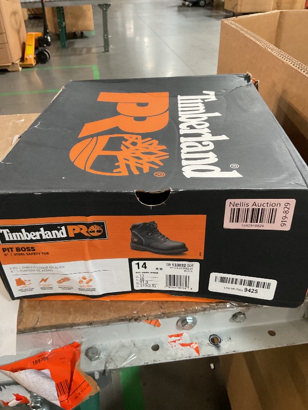 Photo 1 of *WELL USED* Timberland PRO Men's Pit Boss 6 Inch Steel Safety Toe Industrial Work Boot, Black-2024 New, 14