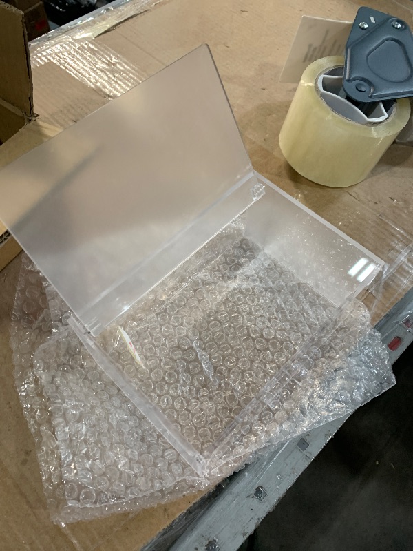 Photo 1 of (see images for damage) Sohalejr Dryer Sheet Holder Sheets Container Transparent 5 mm Thickness Acrylic Box with Lid Clear Dryer Sheet Dispenser for Laundry 